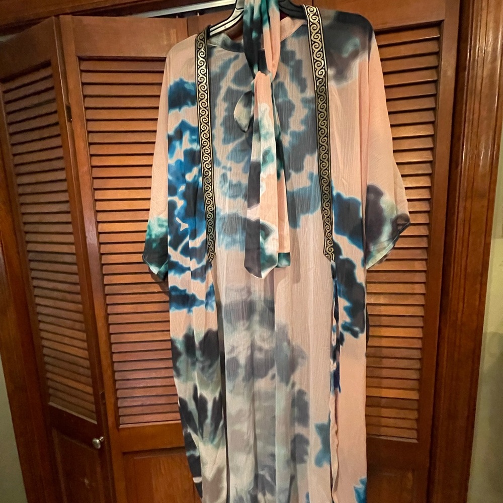 Tye dye beach sheet cover up.  Think I purchased from Dresss Barn originally